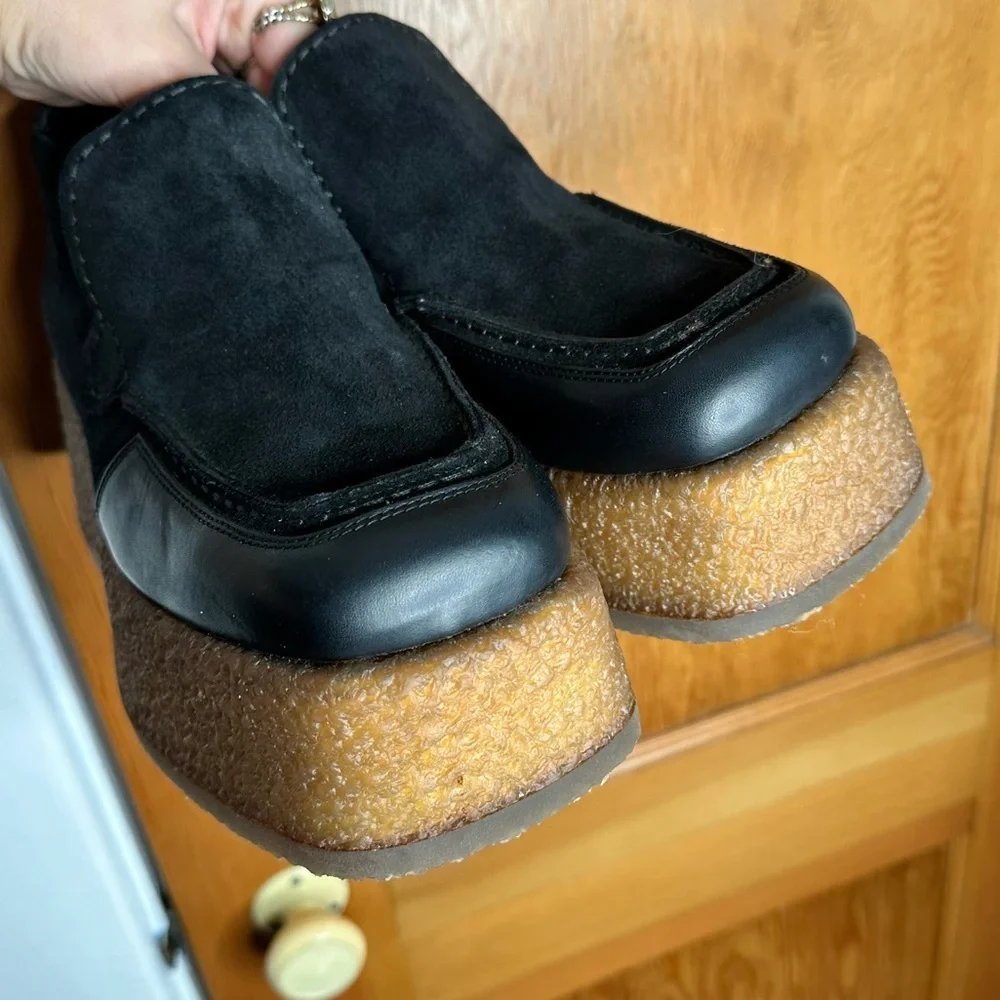moncler alina suede ankle chunky platform boots